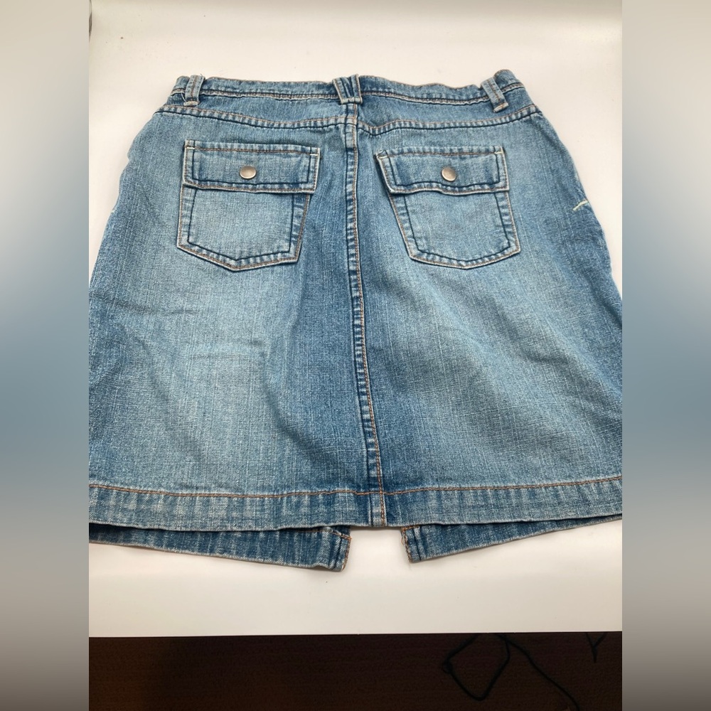 SO Denim Jeans Mini Skirt Size 3 Pockets Distressed Faded 100% Cotton Blue - Picture 7 of 7